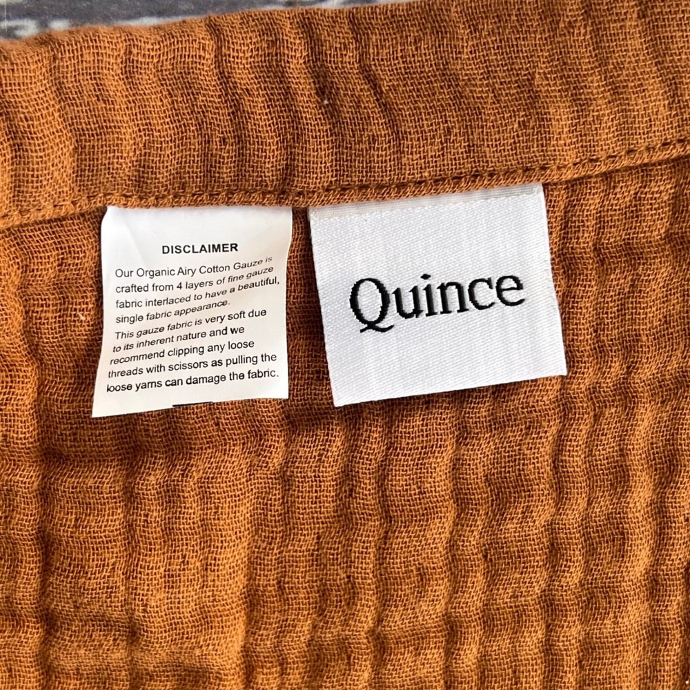 Quince Organic Airy Cotton Gauze Napkin Terracotta Rust 18x18 Square Crinkle